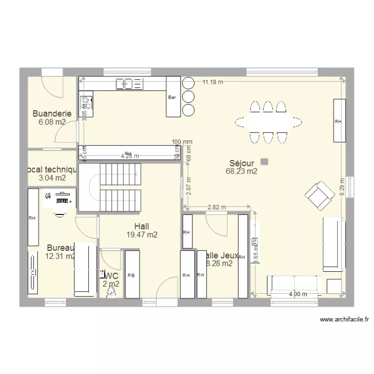 Maison RDC 25 10x14. Plan de 