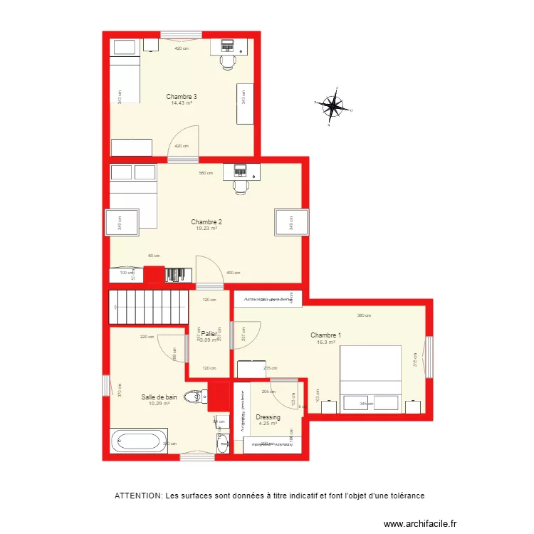 BI3143 &eacute;tage. Plan de 