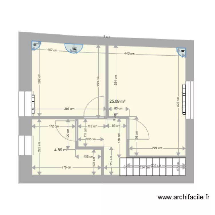Anatole France 5&egrave;me &eacute;tage duplex 2 am&eacute;nag&eacute; alternative 2. Plan de 