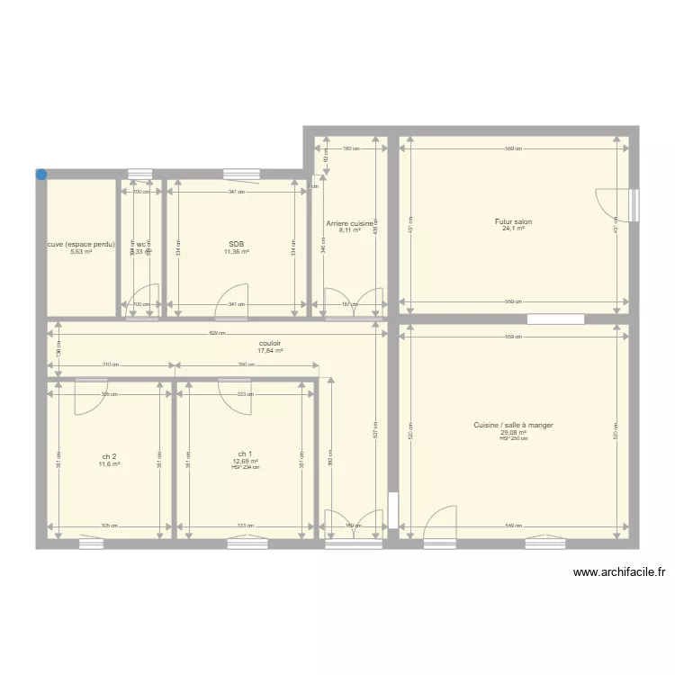 maison A. Plan de 