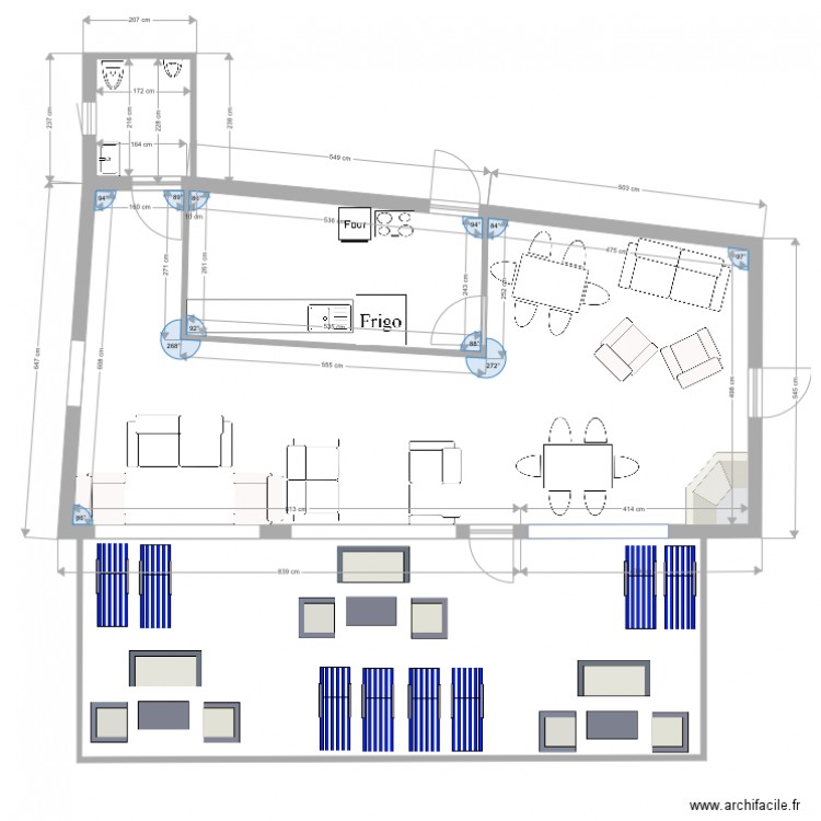 tapas les angles. Plan de 0 pièce et 0 m2