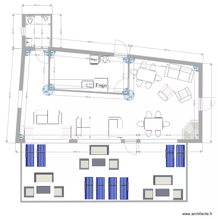 tapas les angles. Plan de 