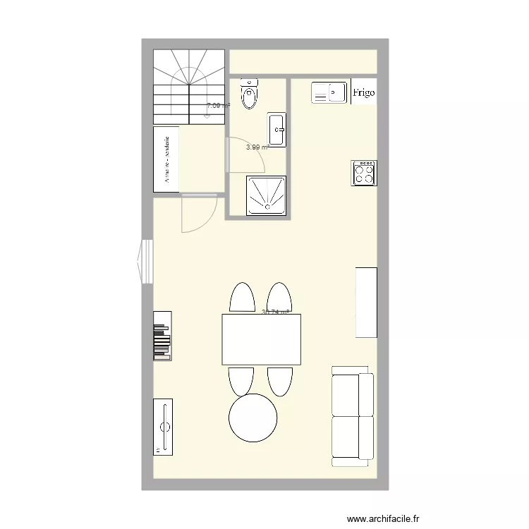 Plan studio etage. Plan de 