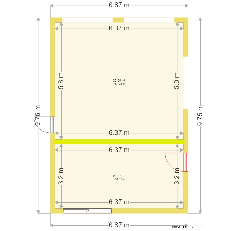 garage vide. Plan de 0 pièce et 0 m2