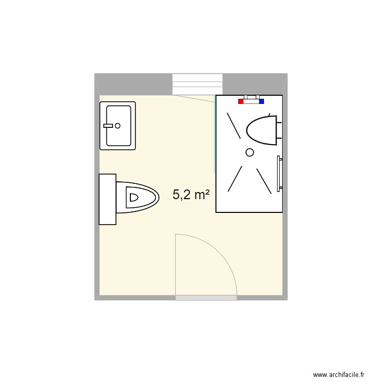 ERSEVIK. Plan de 1 pièce et 5 m2