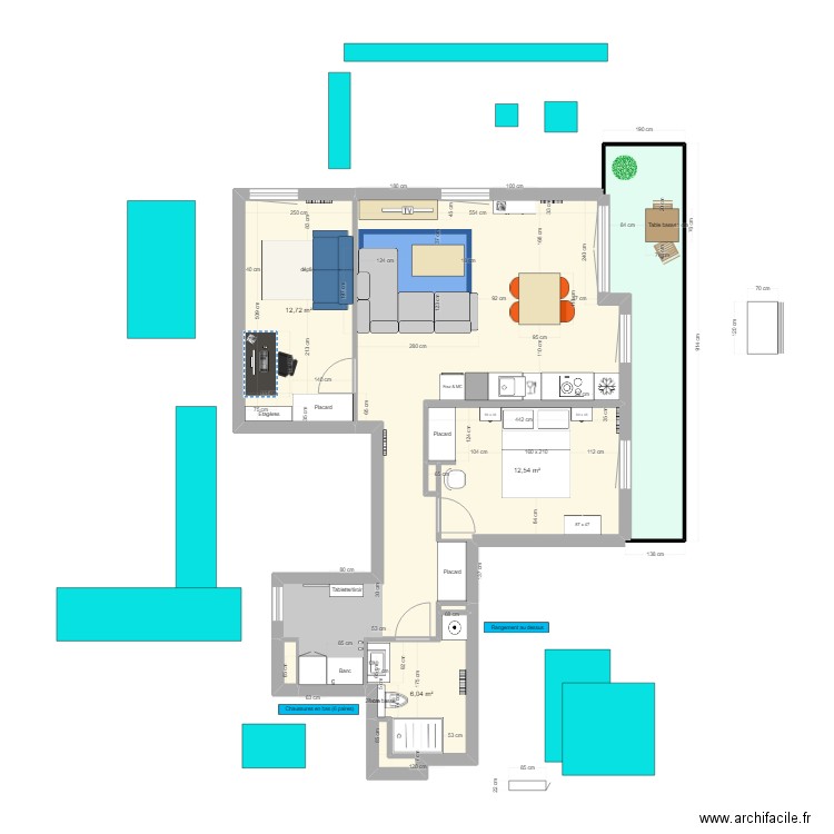 VDL v1. Plan de 8 pièces et 83 m2
