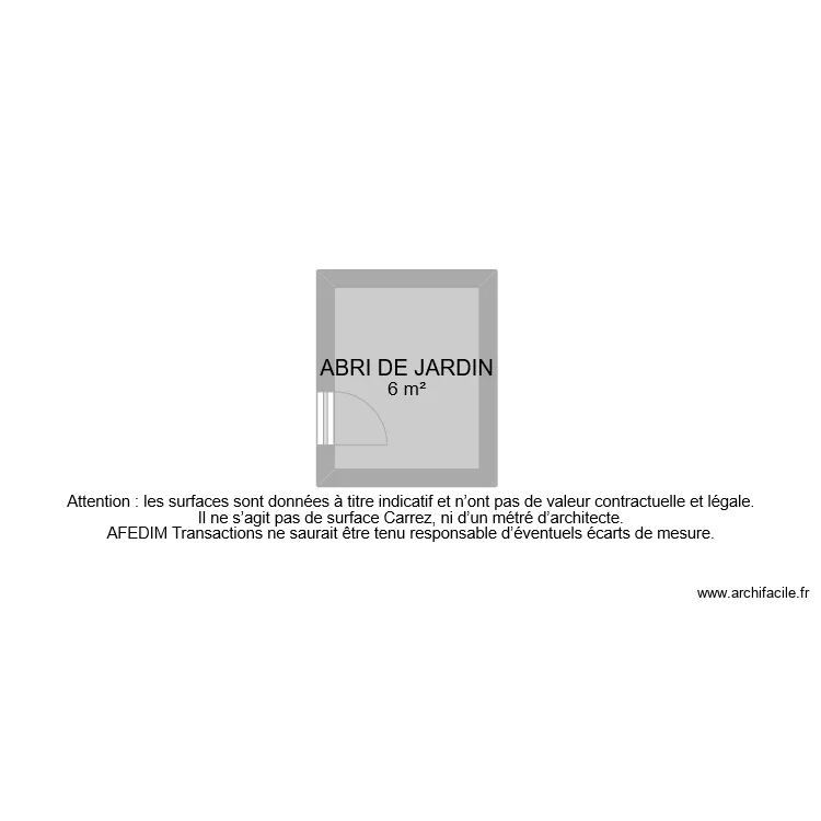 BI 12250 ABRI DE JARDIN . Plan de 