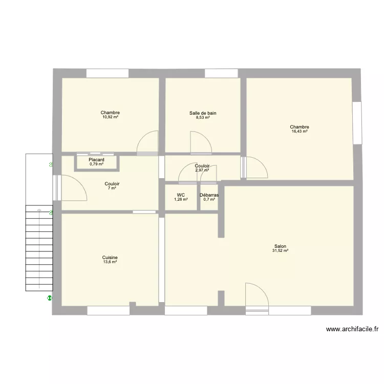 Appart &eacute;tage Huy. Plan de 