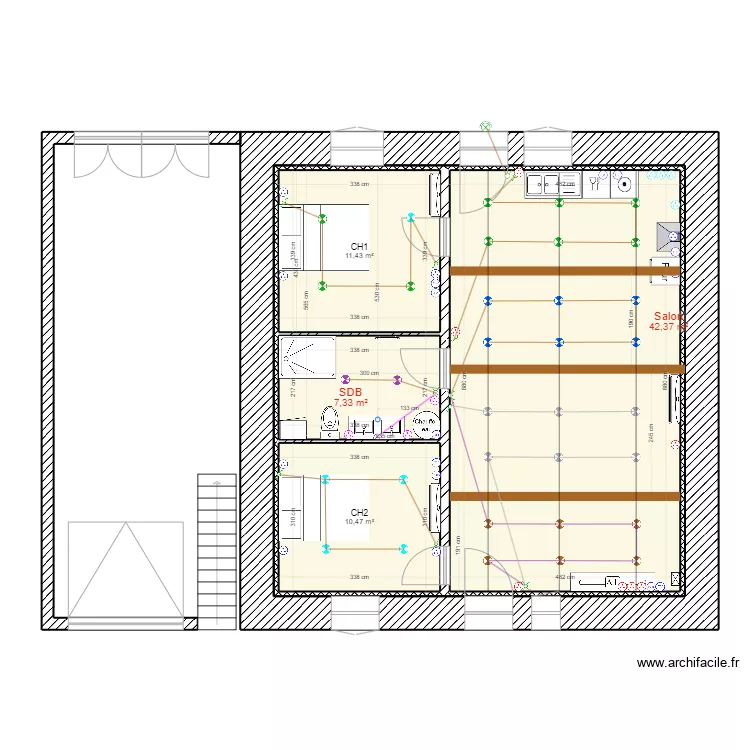 maison Revel location &eacute;vacuation us&eacute;e r&eacute;el 3 elec. Plan de 