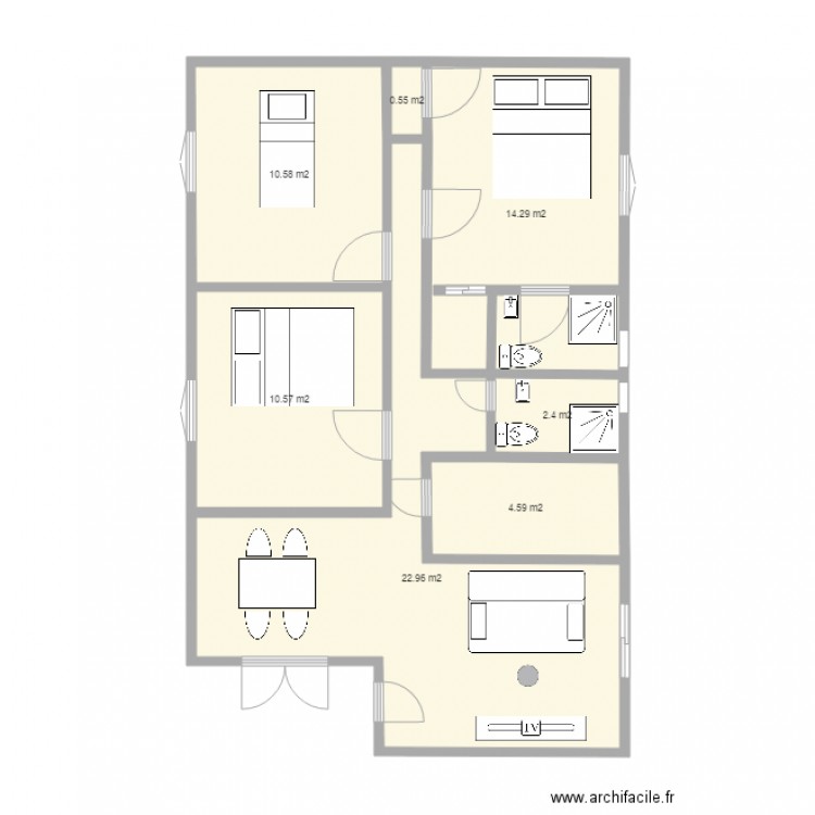 Plan2 appartement. Plan de 0 pièce et 0 m2