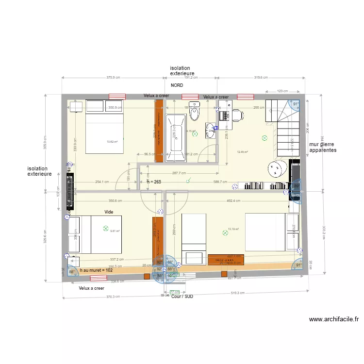 Etage Pinceloup 1 Option5. Plan de 