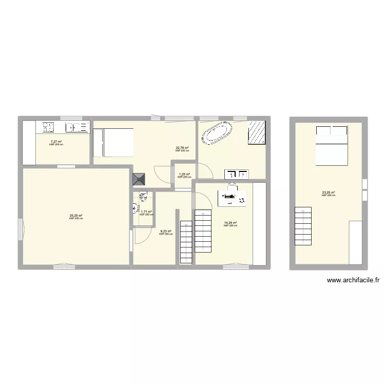 TUSCH  ETAGE motif appart. Plan de 