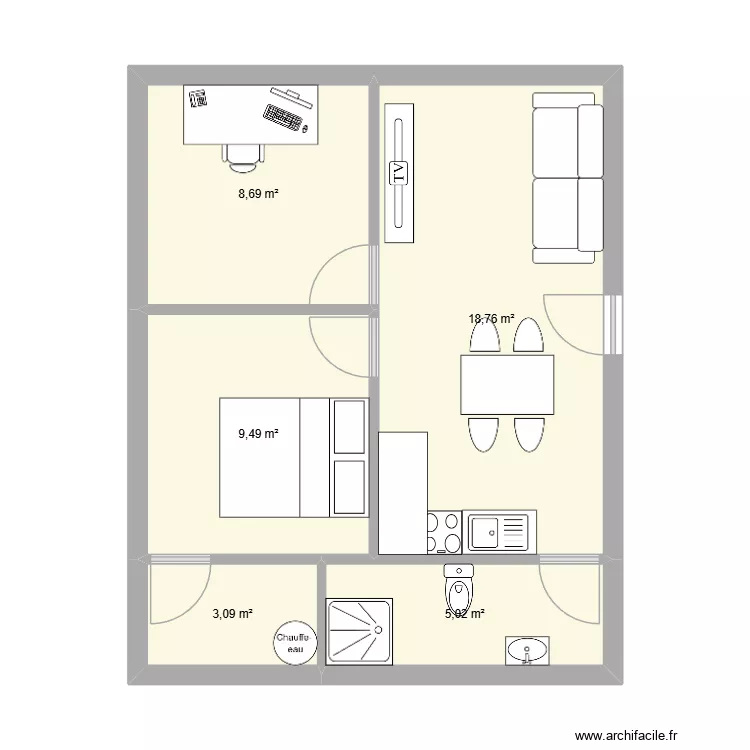 Zone 4 Sous sol. Plan de 