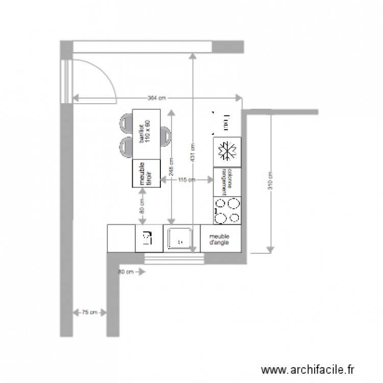 cuisine soret . Plan de 0 pièce et 0 m2