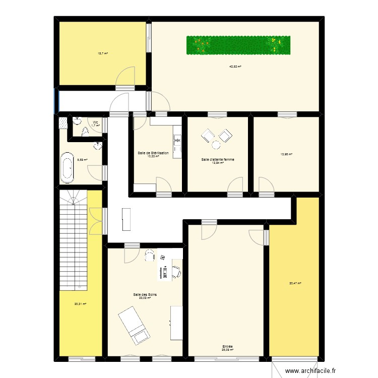 Dentaire. Plan de 0 pièce et 0 m2