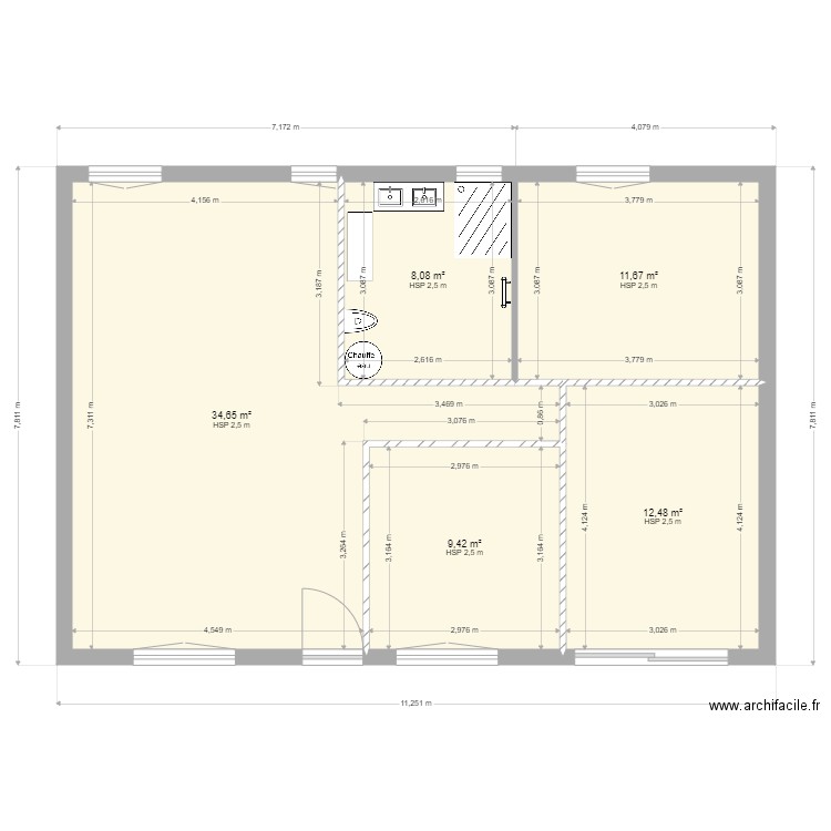 GOLETTO MAISON 4 PIECES v2. Plan de 5 pièces et 76 m2