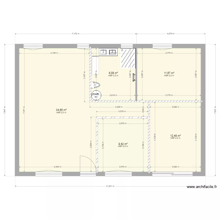 GOLETTO MAISON 4 PIECES v2. Plan de GOLETTO MAISON 4 PIECES v2. Plan de