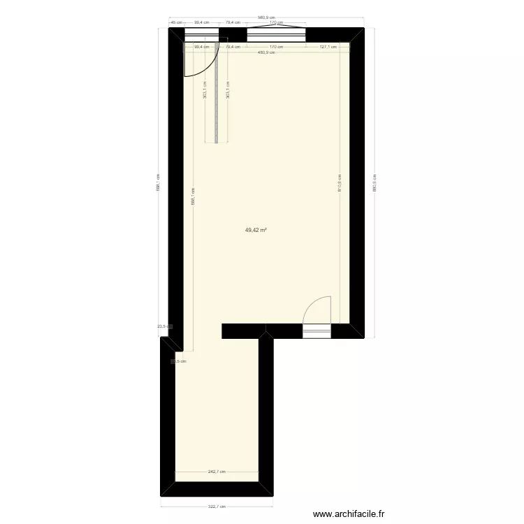 SALON ET CUISINE. Plan de SALON ET CUISINE. Plan de