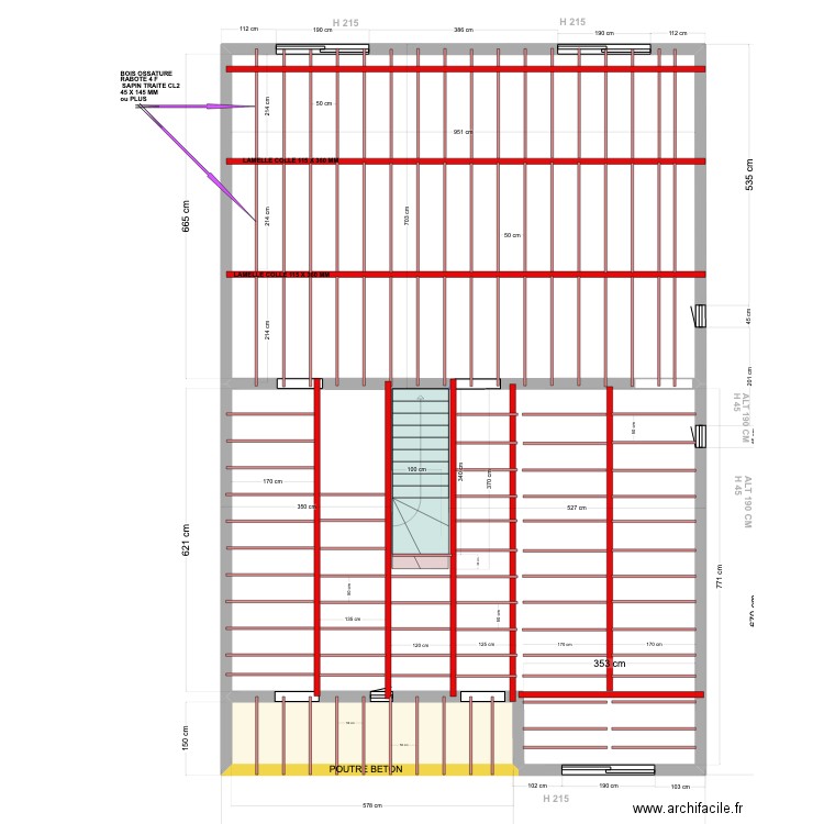 9JF plancher HT etage 09 06 23. Plan de 9 pièces et 259 m2
