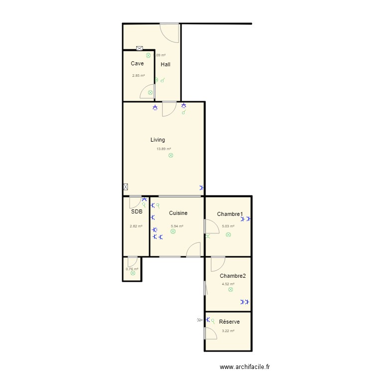Appartement waroque cote jardin. Plan de 0 pièce et 0 m2