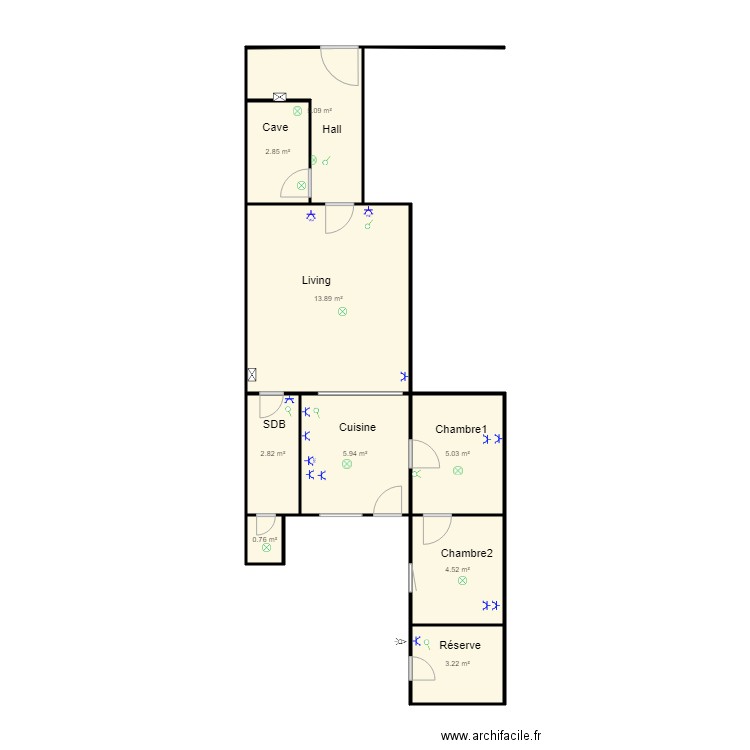 Appartement waroque cote jardin. Plan de 0 pièce et 0 m2