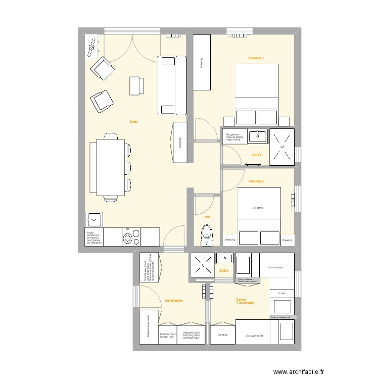 St Jean - Appt 2 modif. Plan de 5 pièces et 33 m2