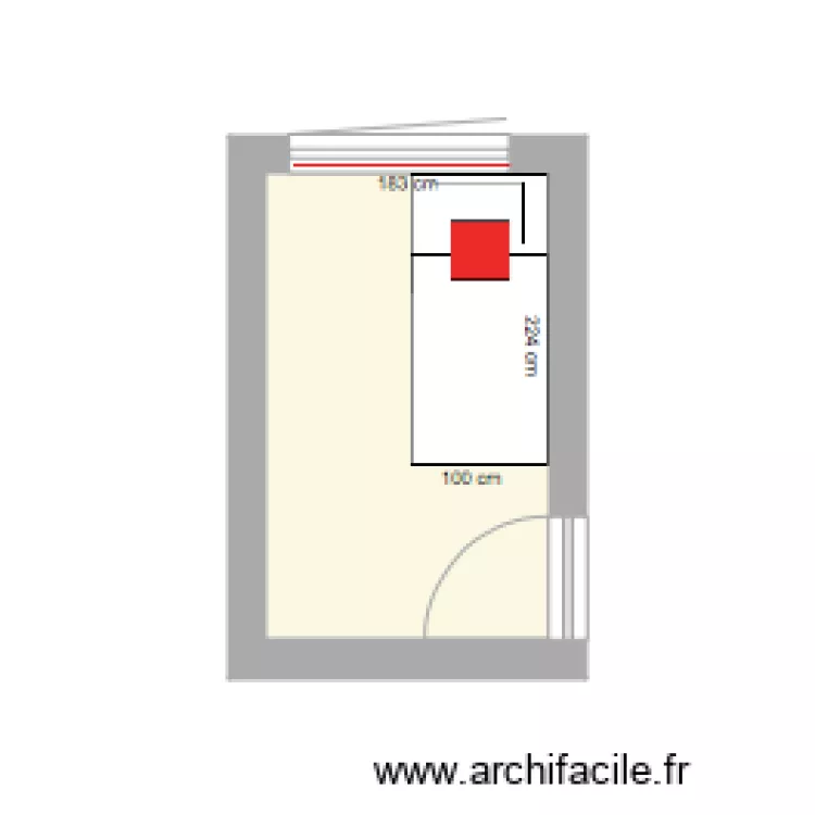APT 5 CHAMBRE CABINE . Plan de 