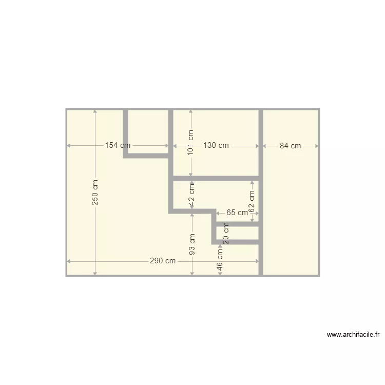 Face escalier. Plan de 
