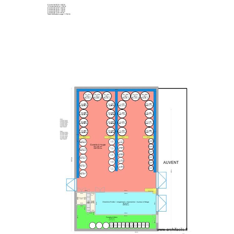 Cuverie Auvonne Rouge Emplacement central. Plan de 19 pièces et 848 m2