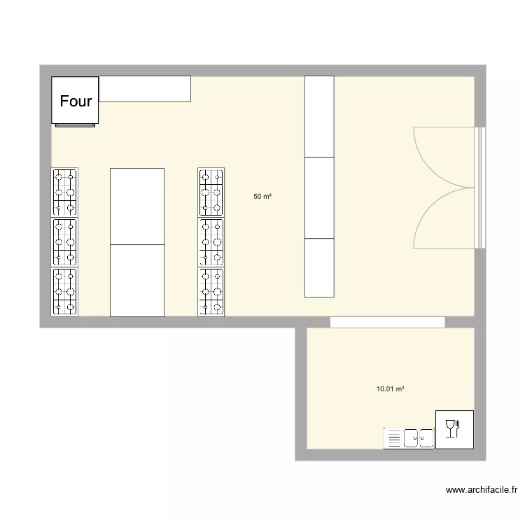 Cuisine Restaurant. Plan de 