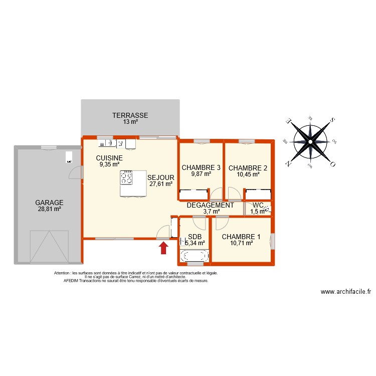 BI 9364 . Plan de 10 pièces et 120 m2