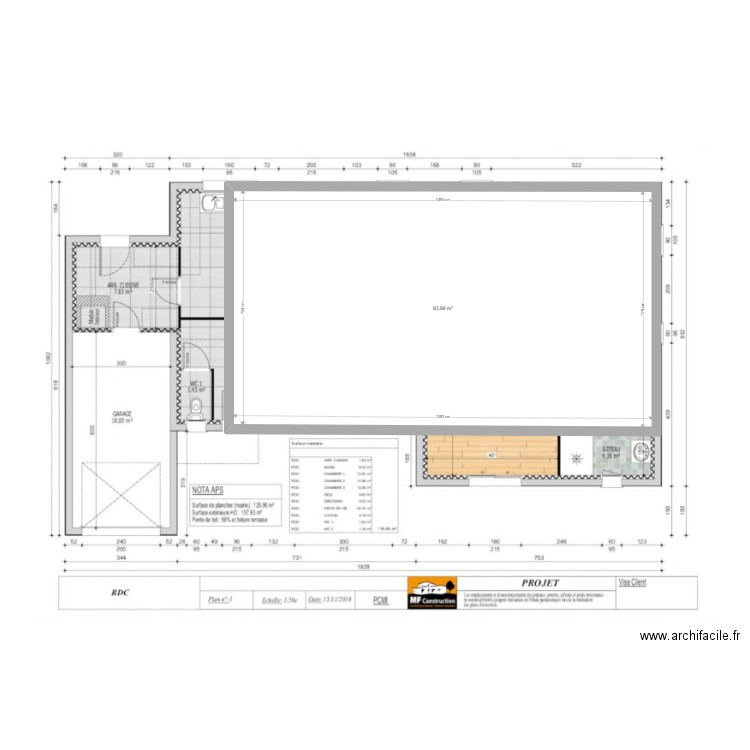 Plan maison puy . Plan de 1 pièce et 94 m2