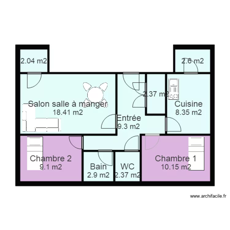 Appartement administration SAS 3. Plan de 