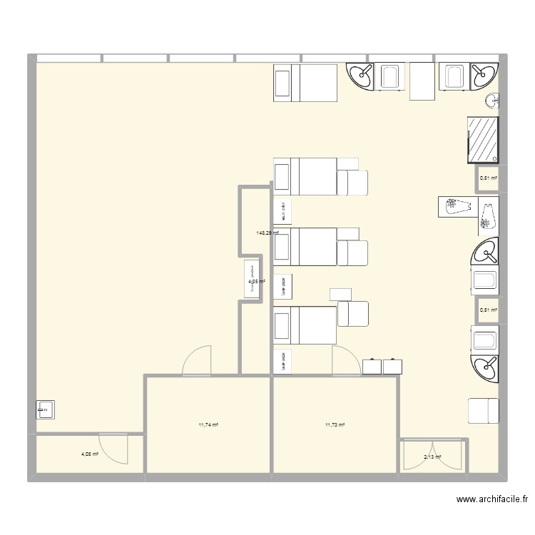 ADVF Friville. Plan de 8 pièces et 183 m2