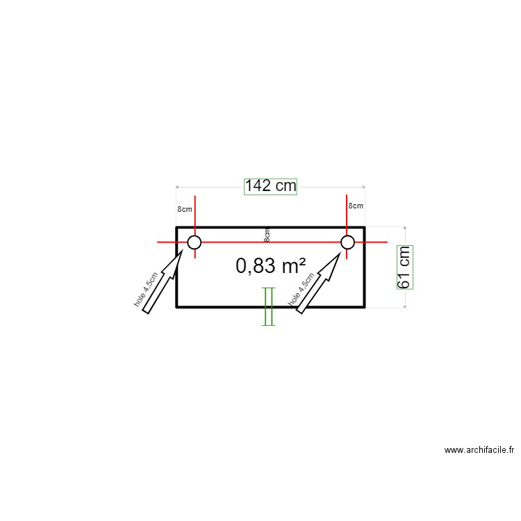 Kaopun desk counter. Plan de 1 pièce et 1 m2