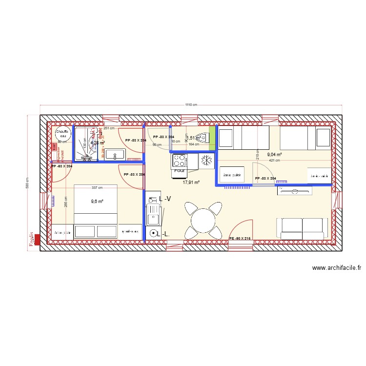 le Quemener beg leguer base 2. Plan de 5 pièces et 72 m2