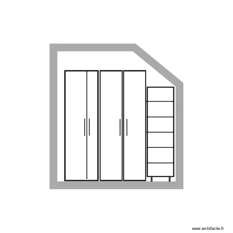 Dressing. Plan de 1  et 7 m²
