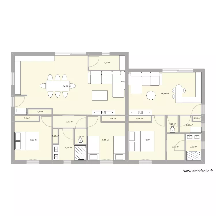Maison 3. Plan de 