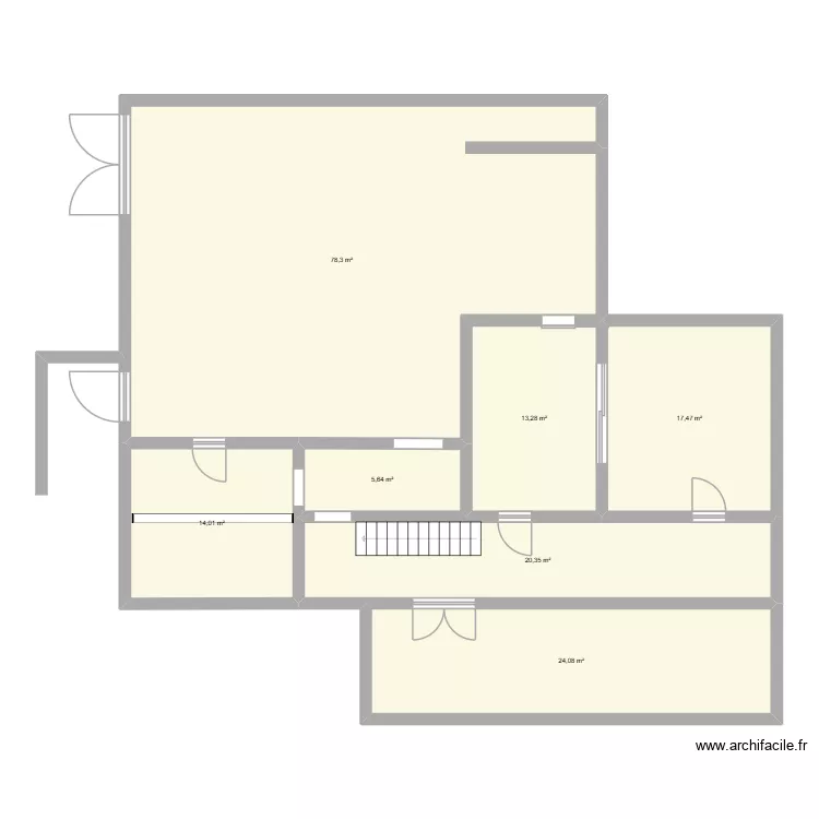 Le Manoir. Plan de 7  et 173 m²