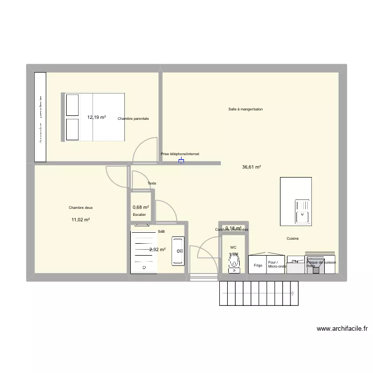 Maison CORCELLES-LES-MONTS. Plan de 7 pièces et 65 m²