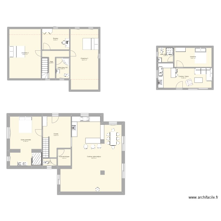 aucamville. Plan de 13 pièces et 194 m2