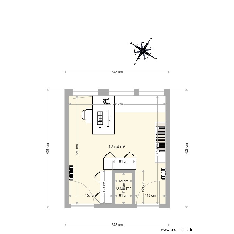 Bureau. Plan de 0 pièce et 0 m2