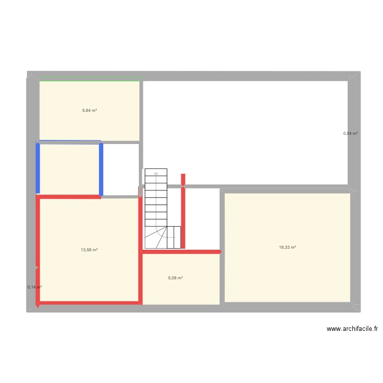 1 MAISON. Plan de 6 pièces et 45 m2