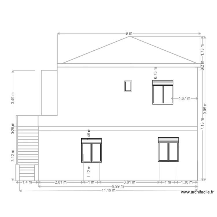 FACADE EST MODIFIE. Plan de FACADE EST MODIFIE. Plan de