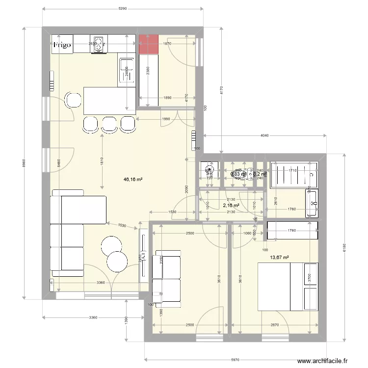 APPART PASCALE FUTUR. Plan de 