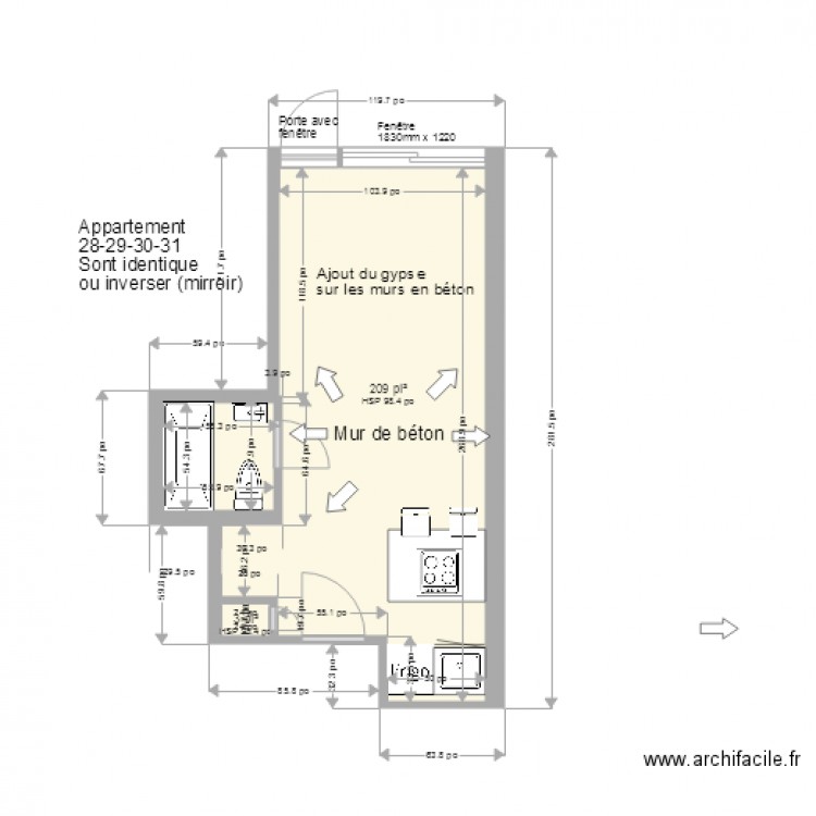 Appartement 28  29  30  31 pour demande permis ville. Plan de 0 pièce et 0 m2