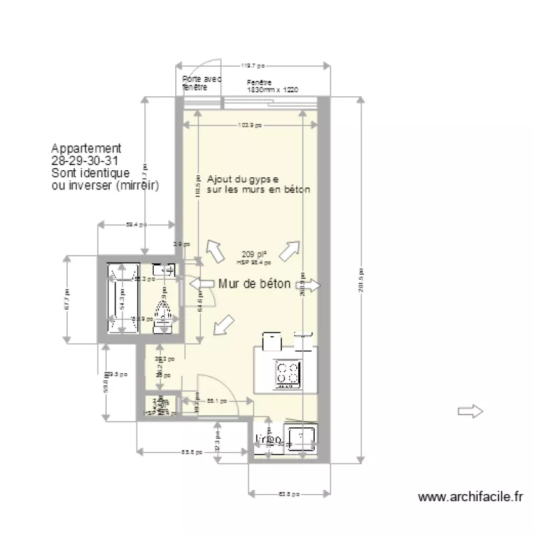 Appartement 28  29  30  31 pour demande permis ville. Plan de 