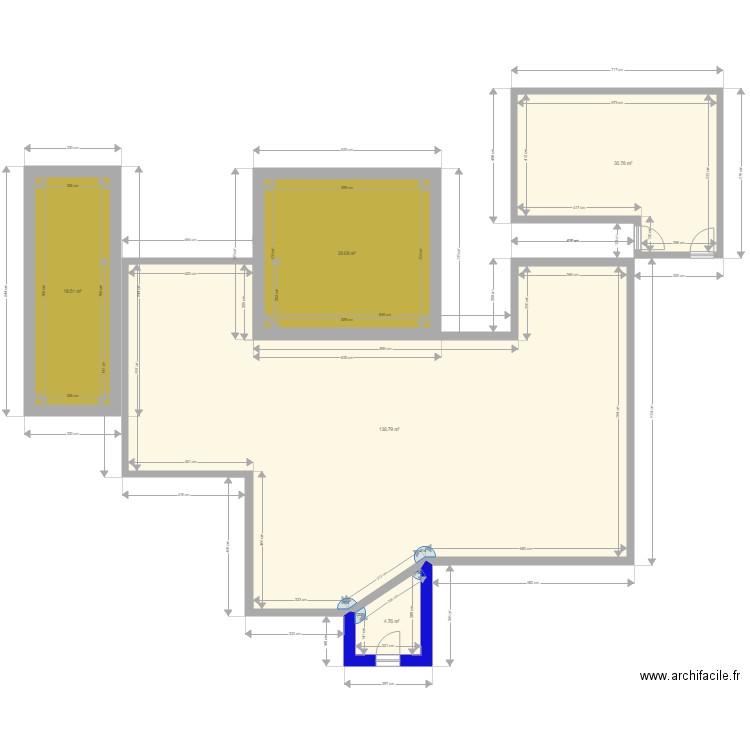 maison plan projet futur. Plan de 5 pièces et 222 m2