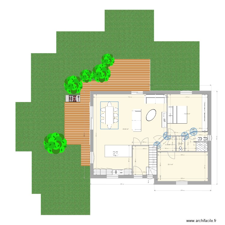pre champs avec meubles. Plan de 0 pièce et 0 m2