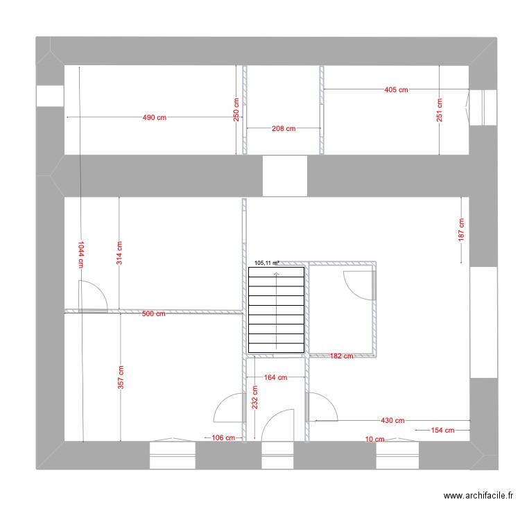 existant rdc Francois. Plan de 1 pièce et 105 m2